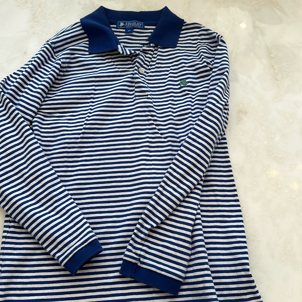 Size 12; J. Bailey; royal blue/stripe; long sleeve knit